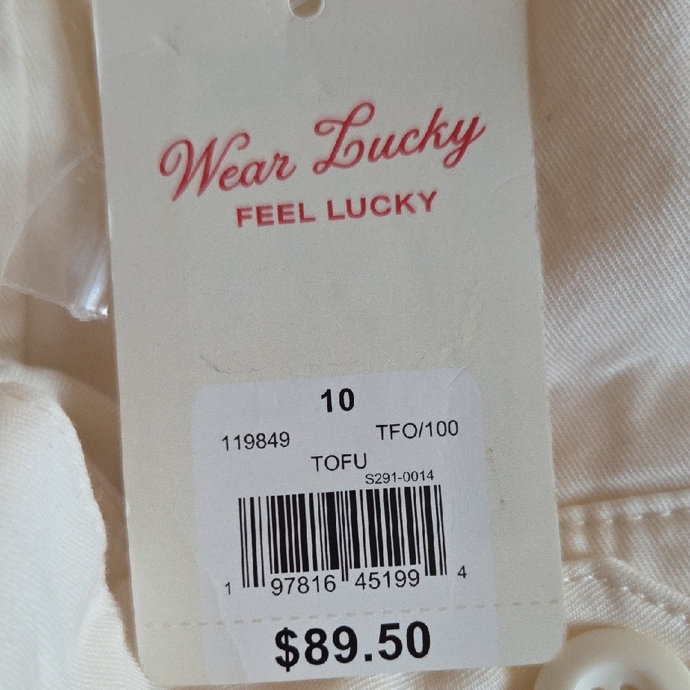 Lucky Brand Cotton Wide Leg Cream Pants - Picture 8 of 9
